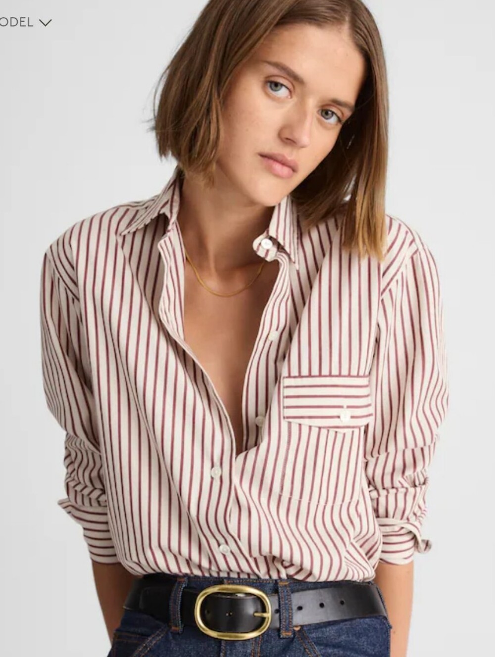 Madewell Alexa Chung for Madewell Lou Poplin Shirt NY885 NWT Size M